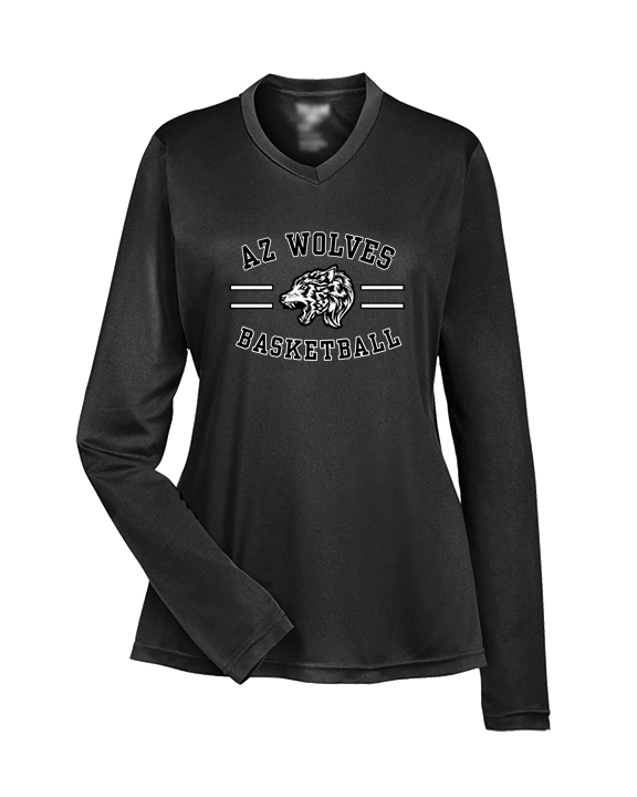 AZ Wolves Basketball Curve - Womens Performance Longsleeve