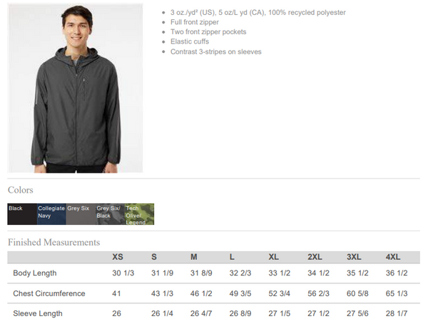 Thomas Jefferson HS Baseball Block - Mens Adidas Full Zip Jacket