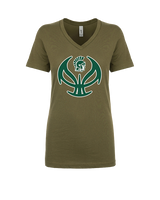 Athens Academy Basketball Full Ball - Womens Vneck