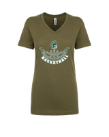 Athens Academy Basketball Outline - Womens Vneck