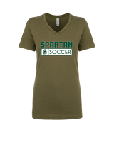 Athens Academy Soccer Pennant - Womens Vneck