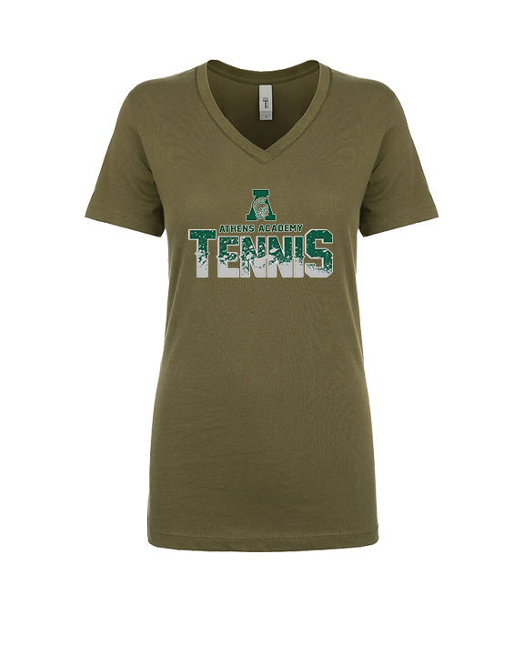 Athens Academy Tennis Splatter - Womens Vneck
