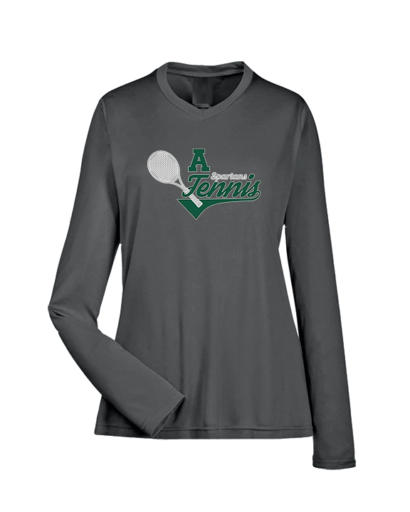 Athens Academy Tennis Swirl - Womens Performance Longsleeve