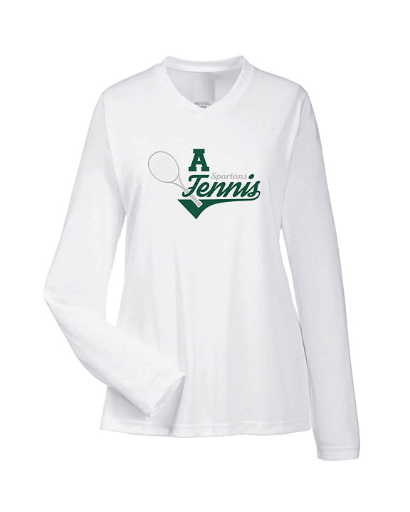 Athens Academy Tennis Swirl - Womens Performance Longsleeve
