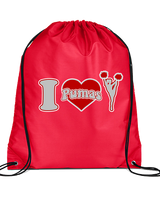 Bisbee HS Cheer I Heart Cheer - Drawstring Bag