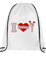 Bisbee HS Cheer I Heart Cheer - Drawstring Bag