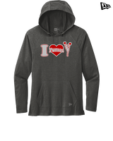 Bisbee HS Cheer I Heart Cheer - New Era Tri-Blend Hoodie