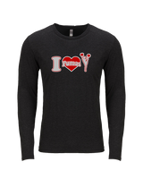 Bisbee HS Cheer I Heart Cheer - Tri-Blend Long Sleeve