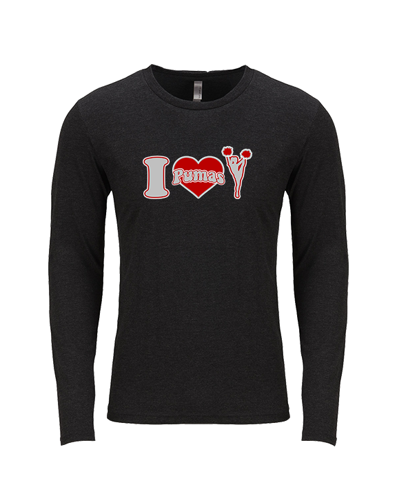 Bisbee HS Cheer I Heart Cheer - Tri-Blend Long Sleeve