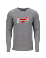 Bisbee HS Cheer I Heart Cheer - Tri-Blend Long Sleeve