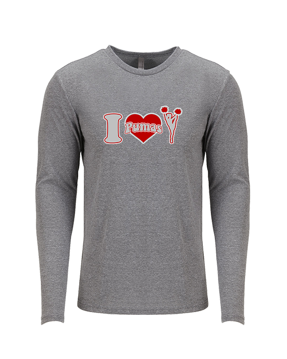 Bisbee HS Cheer I Heart Cheer - Tri-Blend Long Sleeve