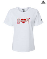 Bisbee HS Cheer I Heart Cheer - Womens Adidas Performance Shirt