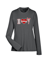 Bisbee HS Cheer I Heart Cheer - Womens Performance Longsleeve
