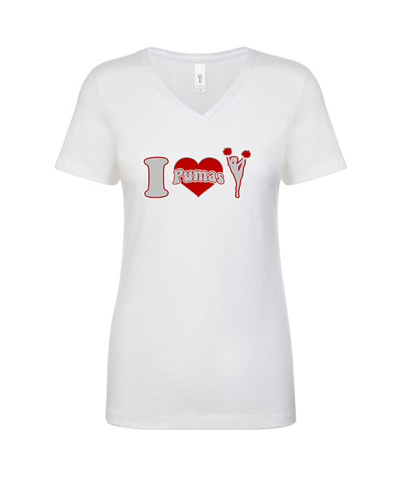 Bisbee HS Cheer I Heart Cheer - Womens Vneck