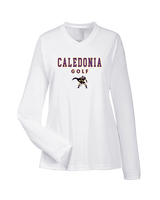Caledonia HS Boys Golf Block - Womens Performance Longsleeve