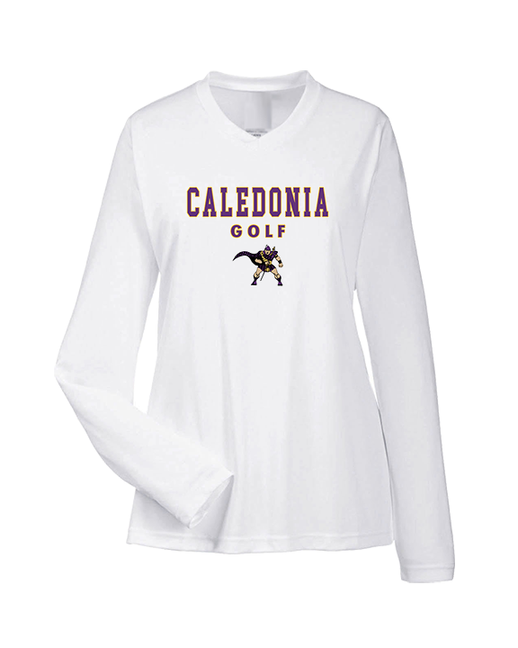 Caledonia HS Boys Golf Block - Womens Performance Longsleeve
