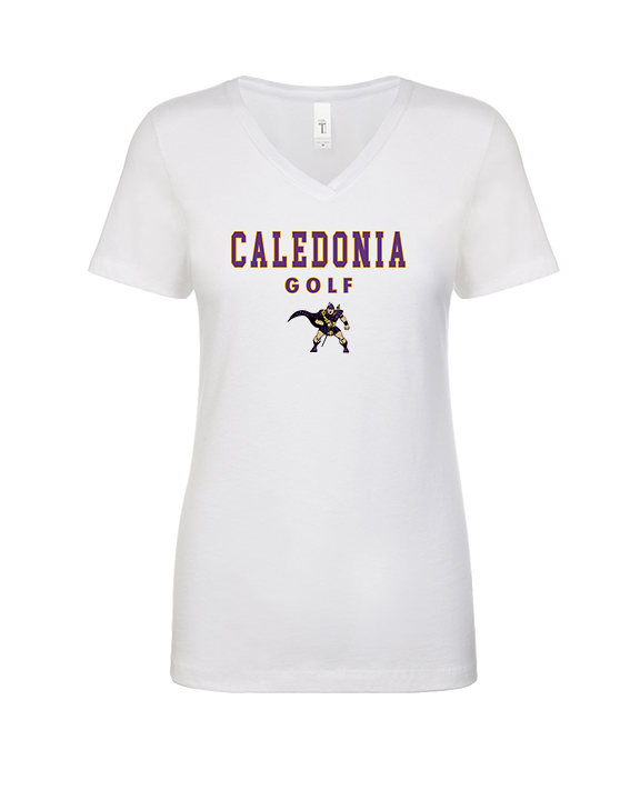Caledonia HS Boys Golf Block - Womens Vneck