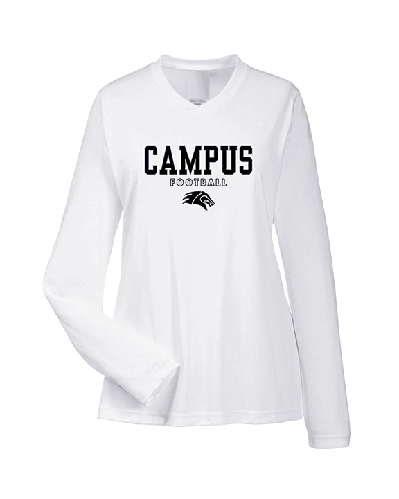 Campus HS Football Block - Womens Performance Longsleeve