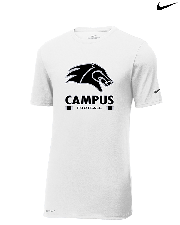Campus HS Football Stacked - Mens Nike Cotton Poly Tee