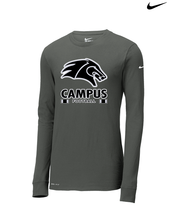 Campus HS Football Stacked - Mens Nike Longsleeve