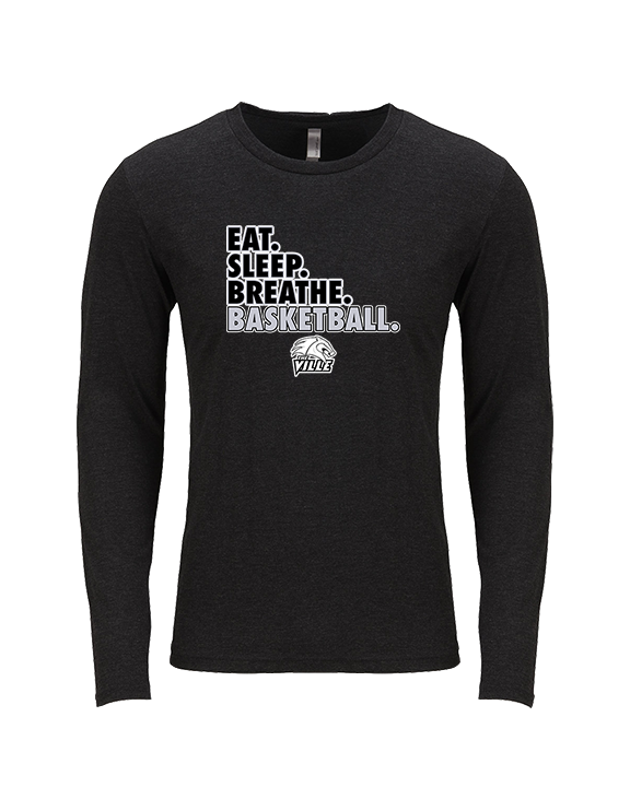 Campus HS Girls Basketball Eat Sleep 2 - Tri-Blend Long Sleeve