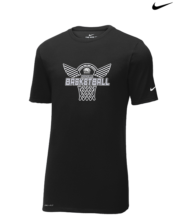 Campus HS Girls Basketball Nothing But Net 2 - Mens Nike Cotton Poly Tee