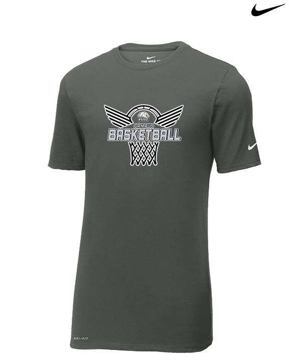 Campus HS Girls Basketball Nothing But Net 2 - Mens Nike Cotton Poly Tee