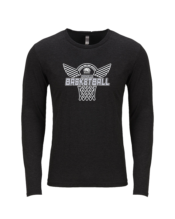 Campus HS Girls Basketball Nothing But Net 2 - Tri-Blend Long Sleeve