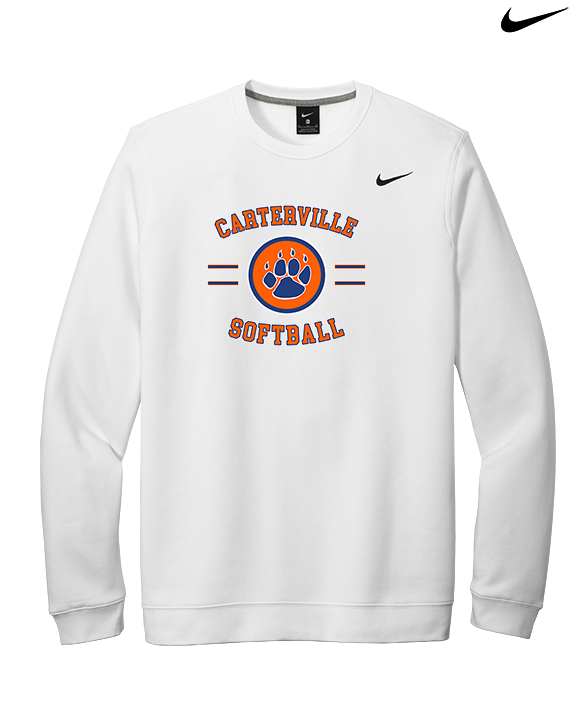 Carterville HS Softball Curve - Mens Nike Crewneck