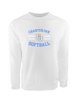 Charter Oak HS Softball Curve - Crewneck Sweatshirt