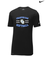 Charter Oak HS Softball Curve - Mens Nike Cotton Poly Tee