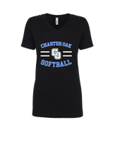 Charter Oak HS Softball Curve - Womens Vneck