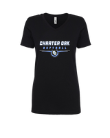 Charter Oak HS Softball Design - Womens Vneck