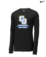 Charter Oak HS Softball Split - Mens Nike Longsleeve