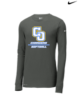 Charter Oak HS Softball Split - Mens Nike Longsleeve