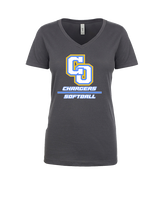 Charter Oak HS Softball Split - Womens Vneck