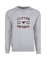Clifton HS Girls Softball Curve - Crewneck Sweatshirt