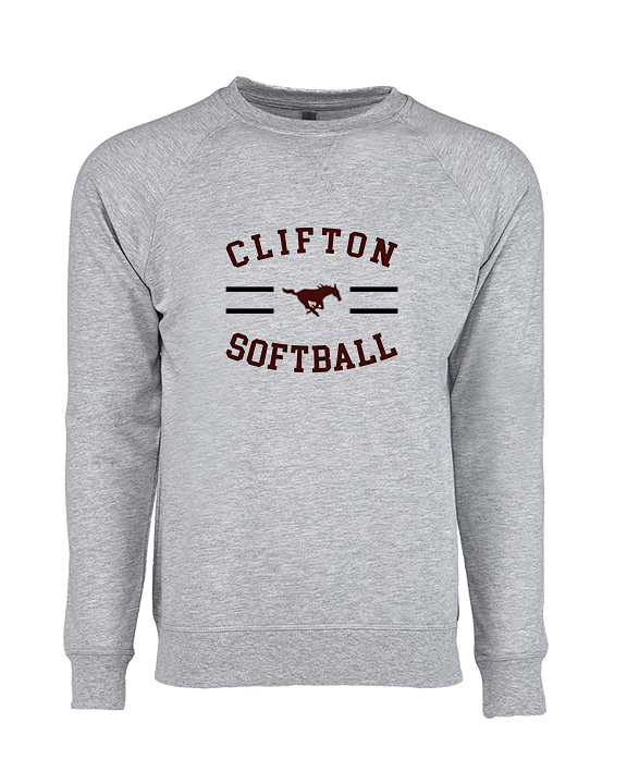 Clifton HS Girls Softball Curve - Crewneck Sweatshirt