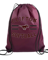Clifton HS Girls Softball Curve - Drawstring Bag