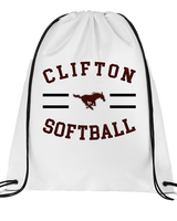 Clifton HS Girls Softball Curve - Drawstring Bag