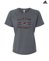 Clifton HS Girls Softball Curve - Womens Adidas Performance Shirt