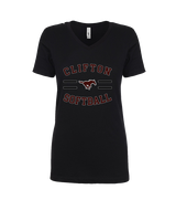Clifton HS Girls Softball Curve - Womens Vneck