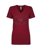 Clifton HS Girls Softball Curve - Womens Vneck