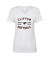 Clifton HS Girls Softball Curve - Womens Vneck