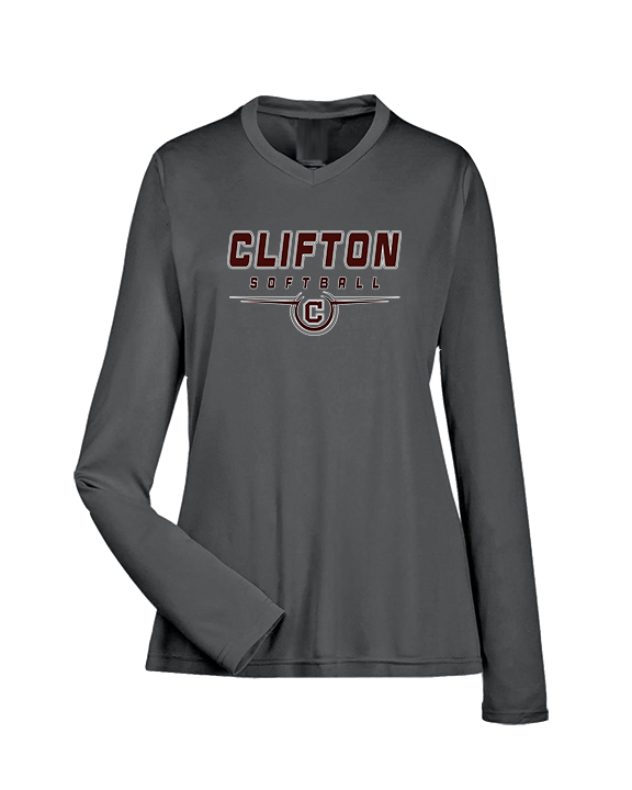 Clifton HS Girls Softball Design - Womens Performance Longsleeve
