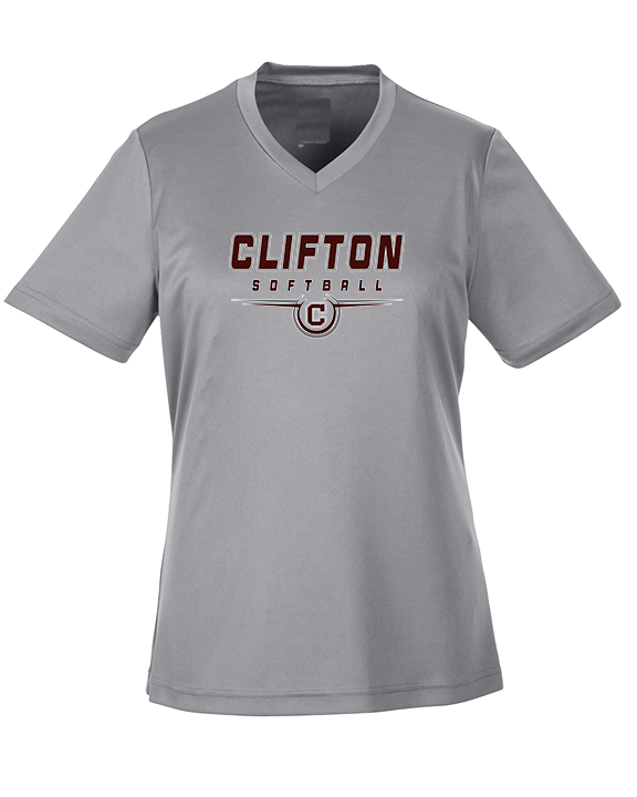 Clifton HS Girls Softball Design - Womens Performance Shirt