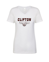 Clifton HS Girls Softball Design - Womens Vneck