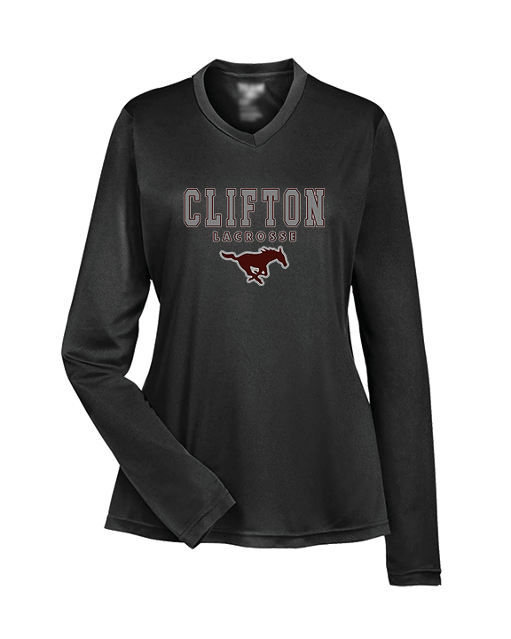 Clifton HS Lacrosse Block 2 - Womens Performance Longsleeve