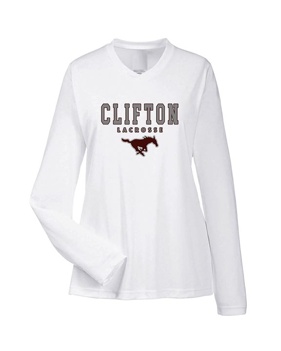 Clifton HS Lacrosse Block 2 - Womens Performance Longsleeve