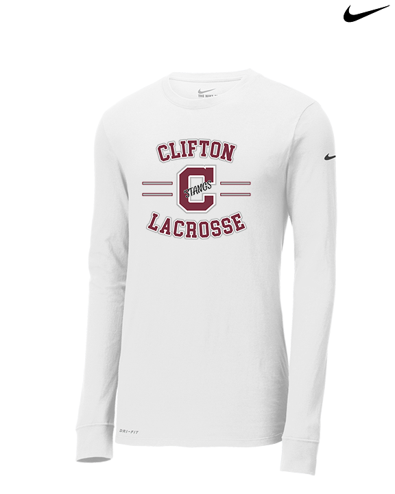 Clifton HS Lacrosse Curve - Mens Nike Longsleeve